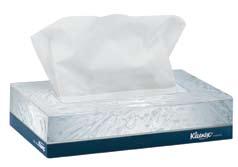 18 d Kleenex acial Tissue The comfort of home away from home. oxes have a SINL feature that alerts you when it s time to change the box. Two-ply, white. 8.4 x 8.4 tissues. No.