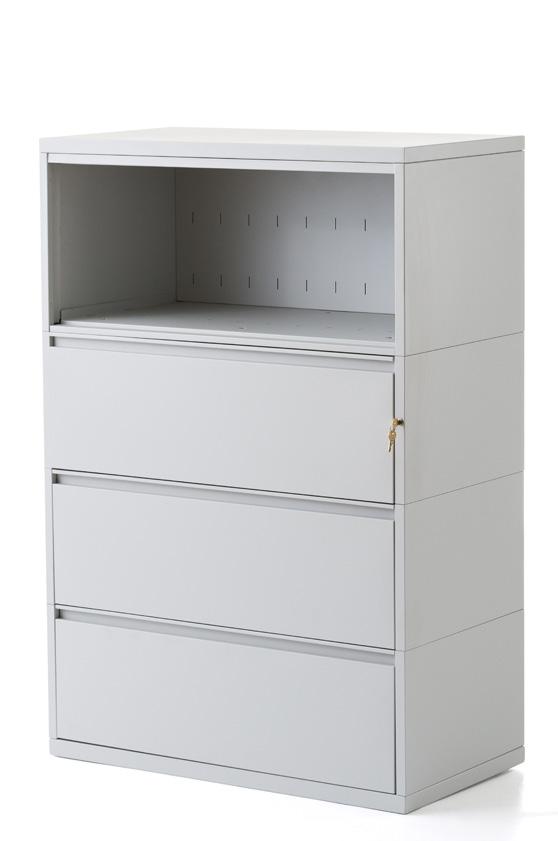 Like many of the Flexibles, the Lateral Files are stackable to allow more storage space.