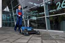 emptying the hopper Adjustable side and main broom to compensate for wear Sturdy construction ensures long life FLOORTEC 480 M is a manually-operated robust