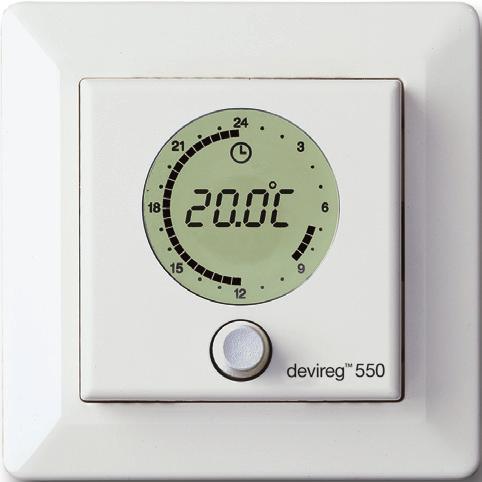 As the thermostat is sensing fl oor temperature, the control unit can be located at any level from the fl oor.