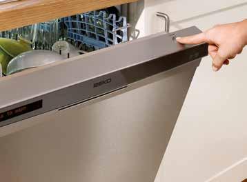 Dishwashers Smart Features of Dishwashers BekoOne Smart Dishwasher The BekoOne smart dishwasher senses dirtiness, amount of the dishes loaded and the hardness level of the water.
