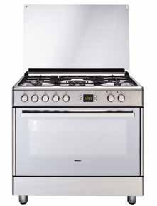 Cookers GM 15321 DX 90 cm Multifunction Oven with 7 Cooking Functions 4 Gas + 1 Wok Burners GG 15120 DX 90 cm Gas Oven 4 Gas + 1 Wok Burners Inox With Black Side Walls GG 15115 DX 90 cm Gas Oven 4