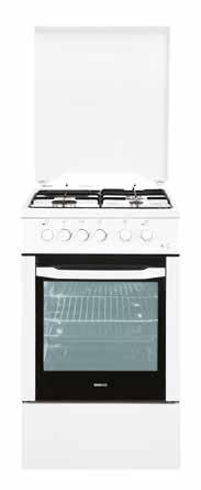 Cookers CSS 53010 DW Static Oven with 3 Cooking Functions 3 Gas 1 Hotplates CSS 52020 DW Static Oven with 4 Cooking Functions 4 Gas CSG 52120 GX Gas Oven 4 Gas Burners Practiclean Full Glass Inner