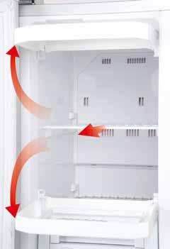 Dripping of any spilled liquid onto the lower shelves is prevented thanks to the full plastic trim surrounds that frame all four sides of the toughened safety glass shelves.