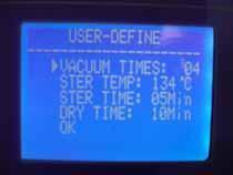 ADV PREHEAT:ON/OFF. 9 ON: It means if user has started a sterilization program, the autoclave will not start the next step until the temperature of chamber reaches 50.