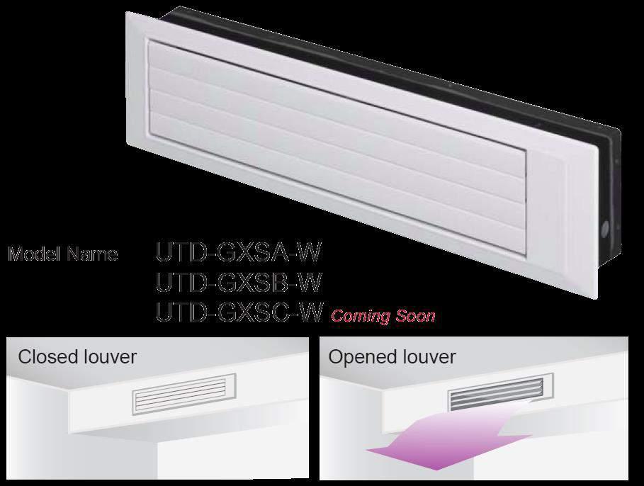 positions or auto swing Auto-closing louver When indoor stops, the louver