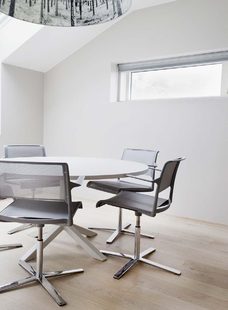 Aline task chairs offer generous transparency and
