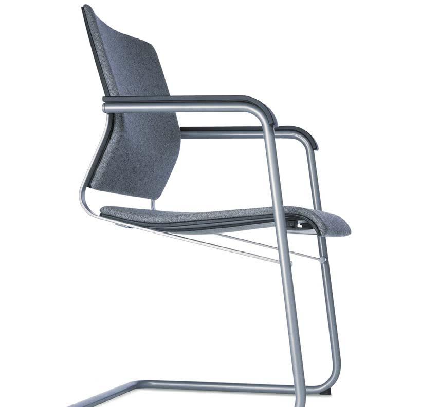 Sito 240 range, design: wiege The cantilever chair family for a diverse range of uses: the ingenious design, consisting of tubular steel frame, delicate brace and self-supporting seat, ensures low