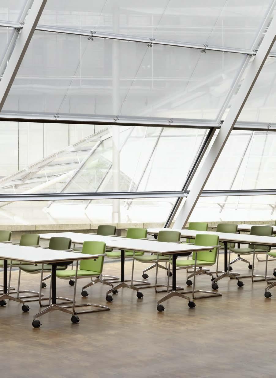 with consistent design features Learning and training spaces are the third area where tables have a direct influence on results.