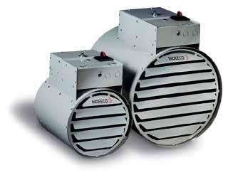 Features include: Unique Design: Round design of the industrial unit heater provides uniform airflow over the elements to prevent hot spots and ensure even discharge temperatures.