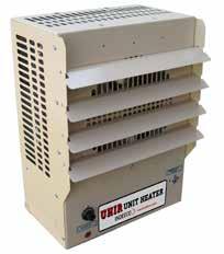 UHIR Series Unit Heater The UHIR unit heater is available in 50 standard models with ratings up to 50 KW at voltages of 208, 240, 277, and 480 single or three-phase.