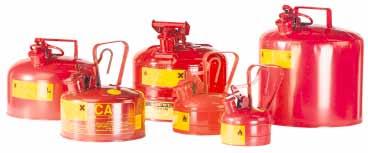 Cleaning, Supply, Disposal 5 Safety cans steel and polyethylene For safe storing and dispensing of flammable liquids - protect the daily need of flammable liquids at the workplace - fulfil the