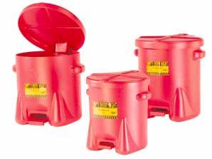 5 Cleaning, Supply, Disposal Waste cans for cleaning rags For safe disposal of soaked rags or other wastage - safe direct installation at the workplace - stainless steel version for flammable and