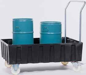 1230 x 830 x 1170 Maximum load: 500 kg/m 2 (when the load is evenly distributed across the storage area) Polyethylene Drum Rest - Enables steel and plastic drums to be placed at an angle to