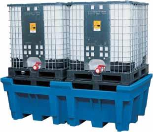 - Completely manufactured from acid and alkali resistant polyethylene - Large storage area in pallet shape made of polyethylene - No steel parts