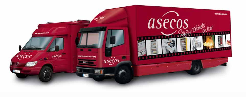 asecos-mobil Safety to feel and touch: On tour with the asecos-lorry/trade shows all over