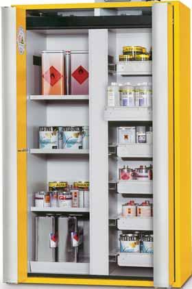 120-M Approved storage of hazardous materials in workrooms - Type tested in accordance with EN 14470-1 (90 minutes fire rated - Type 90) - GS and CE conformity Technical data at a glance: Cabinet
