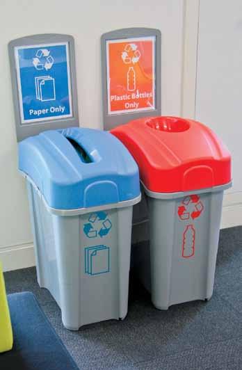 Eco Nexus Recycling Bin System The economical Eco Nexus recycling bins are available as a 60 litre or 85 litre capacity unit.