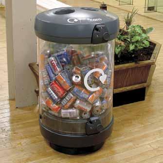 C-Thru Recycling Bin A large 180ltr capacity container with a clear body to enable viewing of contents to ensure that there is no contamination of waste.