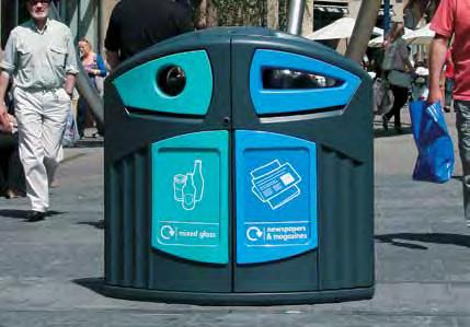 Nexus 200 External Recycling Bins Nexus 200 is a contemporary styled, twin-liner recycling bin, ideal for use on streets and in town centres.