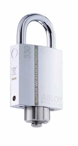 ABLOY PLLW330 Series CLIQ Padlocks ABLOY padlocks provide maximum resistance against physical attack. The hardened, freespinning protection plate prevents drill bits from penetrating the lock.