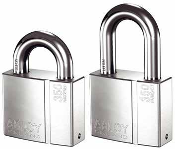 ABLOY PL350 Series Padlock ABLOY padlocks provide maximum resistance against physical attack. The hardened, freespinning protection plate prevents drill bits from penetrating the lock.