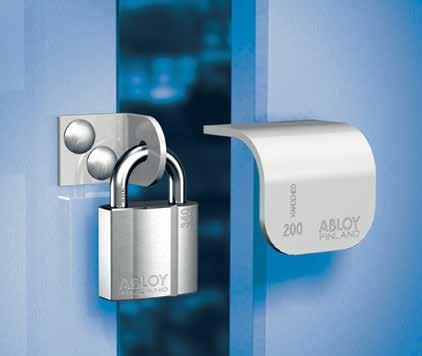 ABLOY PL200, PL202 Locking Plate PL200 For right-handed doors Grade: 3 Material: Case-hardened steel Finish: Zinc plated, polyester-coated Shackle 12 mm shackle hole For frame fixing Zinc-plated,