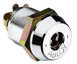 ABLOY CL100, CL101 Cam Locks CL100 Cam turns: key removable 90 /180 in locked position only Number of discs: 11 Range: Universal Can be master keyed with door cylinders Cylinder Housing: Brass