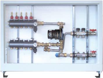 Connection at the radiator heating section with integrated manifod for radiant heating as we as for radiator heating circuits With INOX manifod made of stainess stee Length 910 RSE-FB2-R1 51400201