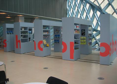 along the  Once the aisles are opened, each cabinet can be plugged into a floor