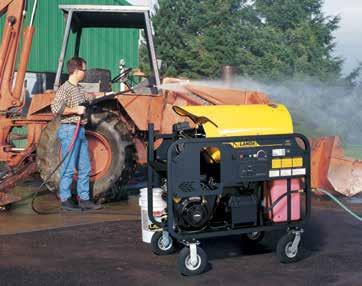 PRESSURE WASHERS MHP Hot Water > Gasoline Powered > Diesel/Oil Heated Looking for the ruggedness of a skid style pressure washer with the convenience and portability of a smaller unit?