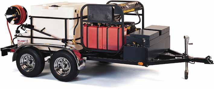 Available with a dual-axle or single-axle trailer, the TR features 2-by-3 inch structural tubing, standard electric brakes with break away kit, recessed electrical wiring and taillights, 1,000 lb.