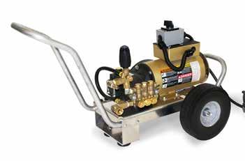 8/1350 ONLY n Durable, corrosion resistant aluminum frame n Modular design - weld free frame easily converts from cart to skid n VRT3 Unloader with bypass loop - pump protection n Flat free tires n