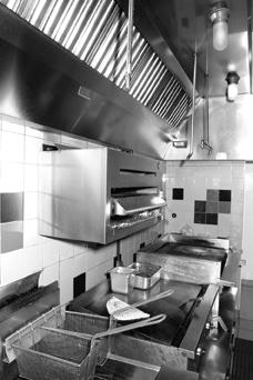 Kitchens that have deep fryers, flammable liquids, or