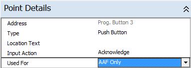1.3.2. Global Acknowledgement It possible to configure panel inputs with an Alarm Acknowledgement Facility (AAF) regardless of the Building Area in verification.