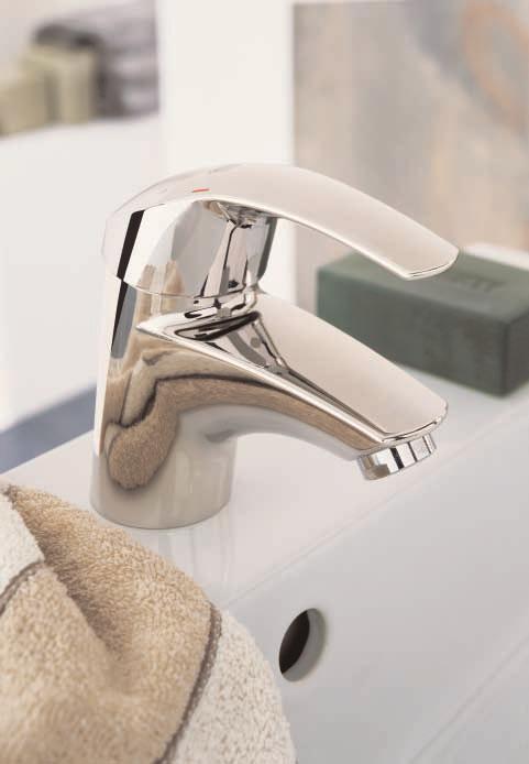 Faucets page 56 Eurosmart Featuring a new solid metal handle and forward-leaning dynamic lines, the new Eurosmart is the perfect addition to all contemporary bathroom settings.