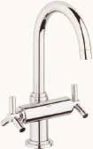 A choice of two handle designs Ypsilon, an elegant and modern interpretation of the classic crosshead, and Jota, a slim, stylish lever allows this