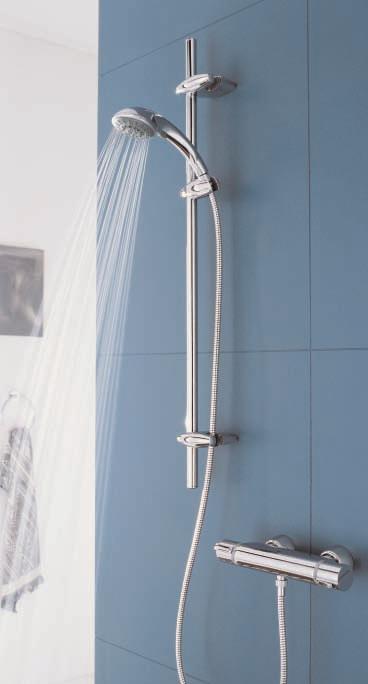 Showers page 118 Movario With its versatile, ergonomic design and a choice of up to five luxurious spray patterns, the Movario handshower brings all the benefits of a spa to the convenience of your