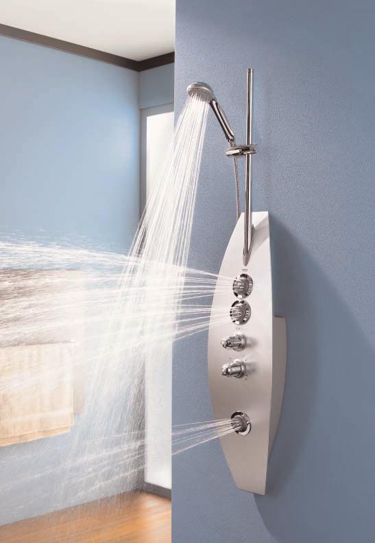 Showers page 134 Aquatower 1000 and 2000 Aquatower 1000 Featuring GROHE DreamSpray technology, the Aquatower 1000 combines two individually adjustable multi-jet side showers with the Tempesta Duo a