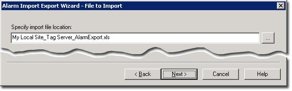Get started with language switching Appendix A 2. In the Alarm Import Export Wizard, in the Operation Type window, select Import alarm configuration from Excel file and then click Next. 3.
