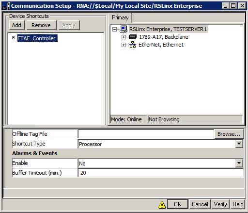 Add a tag-based alarm server for Logix5000, PLC-5, SLC 500, or third-party controllers Chapter 7 Step 2.