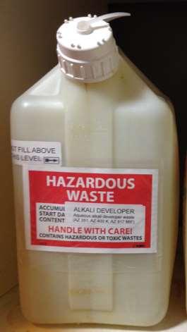 CHEMICAL WASTE Clearly label containers as waste and the contents inside Example: Waste Acetone Chemicals must be spelt out not abbreviated Label containers before putting any waste inside Containers