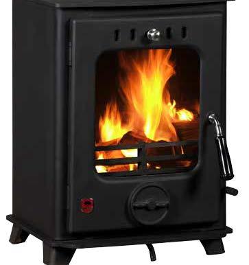 SHAW 5KW Steel Solid Fuel Stove Available in Non Boiler only Power Output Non-Boiler 5KW Steel body with cast Iron door Top and rear flue outlet Matt Black Riddling grate, Ashpan &