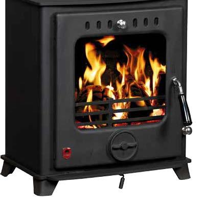 SHAW 10KW Steel Solid Fuel Stove Available in Non Boiler only Power Output Non-Boiler 10KW Steel body with cast Iron door Top and rear flue outlet Matt Black Riddling grate, Ashpan &