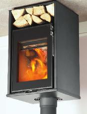 beautiful and sleek contemporary stove suitable for installation into many different fireplace settings.