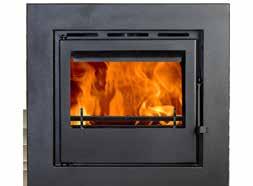 Multifuel grate for burning wood and solid fuel Double Sided Stoves Fits into a 600mm opening Contemporary look Radiant heat and natural convection Optional frames available extra wide, 4 sided or 3