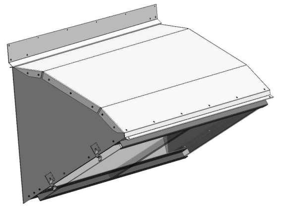 Figure 25 - Factory Supplied End Flashings Clips which hold the metal mesh filters in the filter rack should face outward.