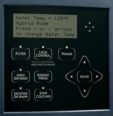 Modes Hybrid Mode This is the factory set default mode for the water heater. It combines the energy efficiency of eheat with the recovery speed and power of standard electric.