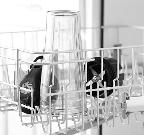 CARE AND CLEANING Containers, Lids, Lid Plug, Tamper, Blade Base and Seals Are top rack dishwasher safe. The parts may become damaged if they are not washed on the top rack.