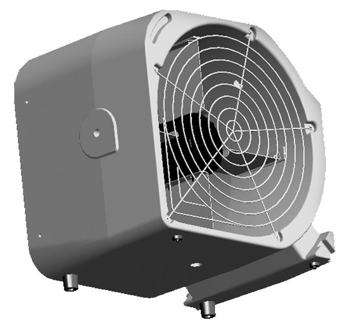 Making use of factory installed feet (4) Making use of user installed feet (2) Counter clockwise airflow pattern Clockwise airflow pattern 7 Operating Instructions The Phoenix Axial Air Mover as